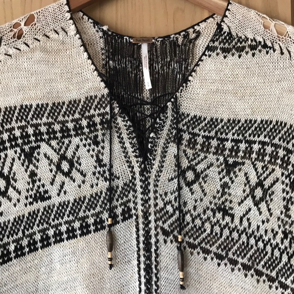 Free People Long Boho Fringed Sweater Vest Small - Picture 2 of 4